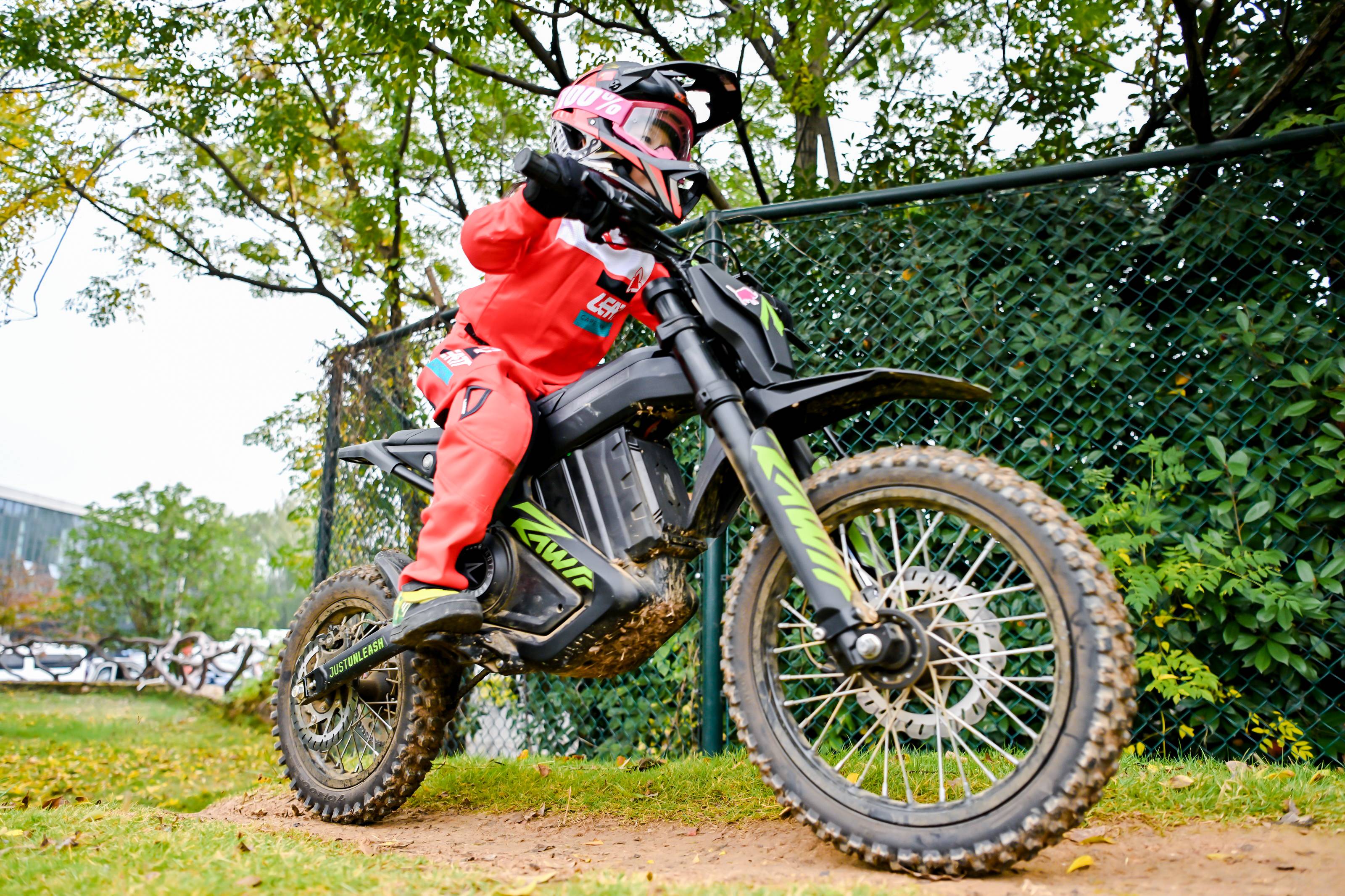 Young boy rides a Mantis Mini R